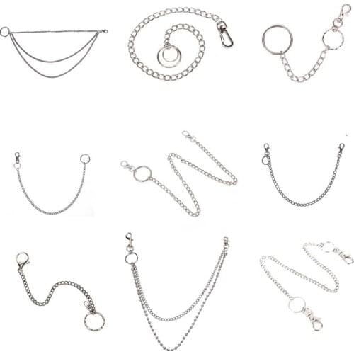 18/38/65cm Rock Punk Long Metal Wallet Belt Chain Trousers Hipster Pant Jean Keychain Ring Clip Keyring HipHop Jewelry