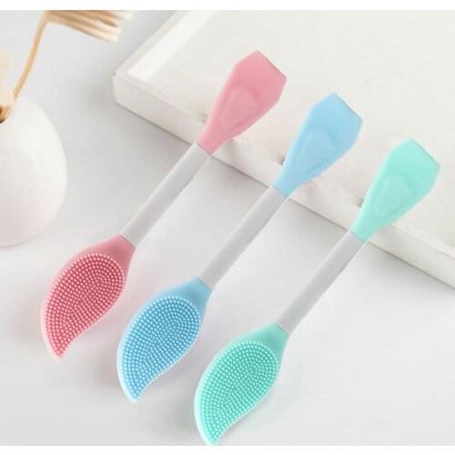 Double Head Soft Silicone Facial Mask Stick Face Washing Exfoliating Pore Cleaner Brushes Blackhead Remover Massage Stick
