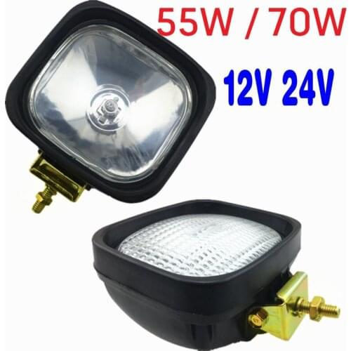 12v/24v H3 Halogen bulb Forklift light Universal Fork Truck Tractor Driving headlight Fog lamp Pickup Crane work light Pair