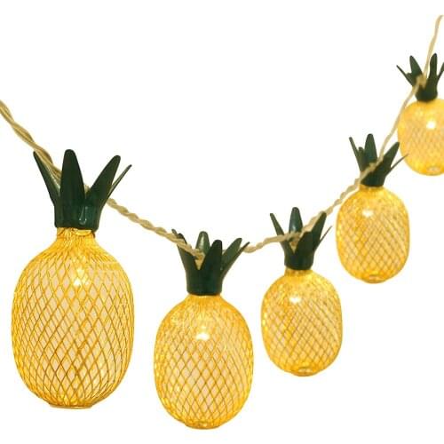 Thrisdar 220V 5M 20 LED Metal Mesh Pineapple Fairy String Light DIY Pineapple Christmas Party Bedroom Birthday Garland Light