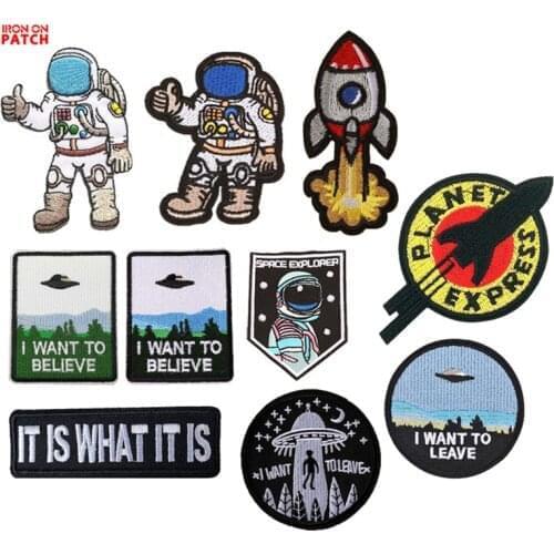 It Is What It Is I Want To Leave Space Explorer Planet Express Space Astronaut Patches for Clothing Iron on Cute Patch
