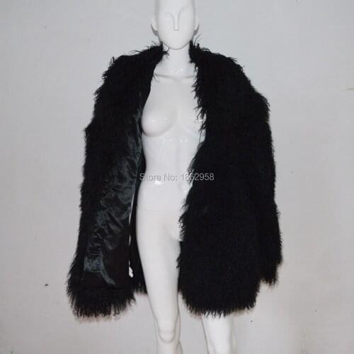 Custom Winter Overcoats SJ522 Man and Woman Design Mongolia Sheep Long Hair Highest Quality Coats