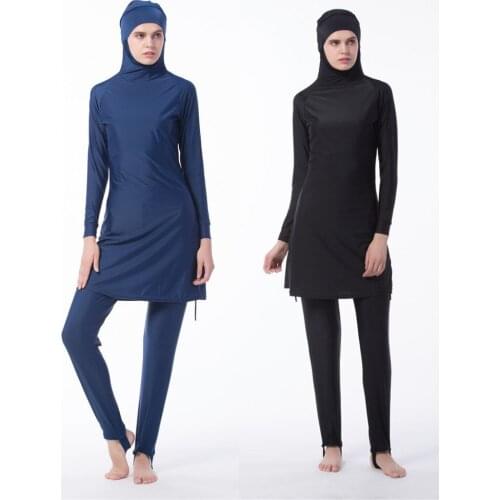 Islamic muslim Swimwear Women beach Wear 2 Piece Suit Hijab Swimsuit Modest cover Sport Swim Surf Wear maillot de bain islamique