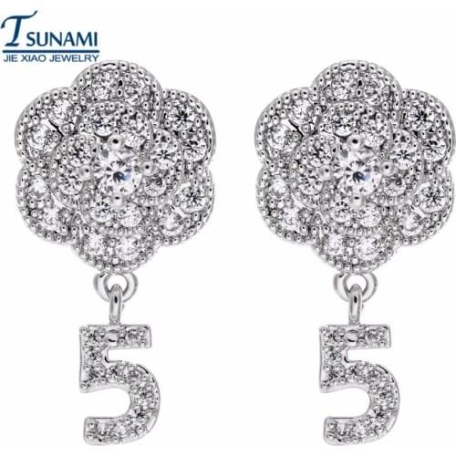 Famous brand flower miniature set of zircon earrings High quality ear nails for women/girls ER-113