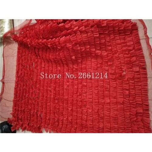 Red African Lace Fabric beautiful flowers African Lace Fabric for French Sequin Fabric BZL-4.2124