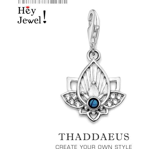 Trendy Buddhism Lotus Pendant Charm For Women Minimalist 925 Sterling Silver Gift Fit Bracelet Choker Necklaces Beginnings Gift