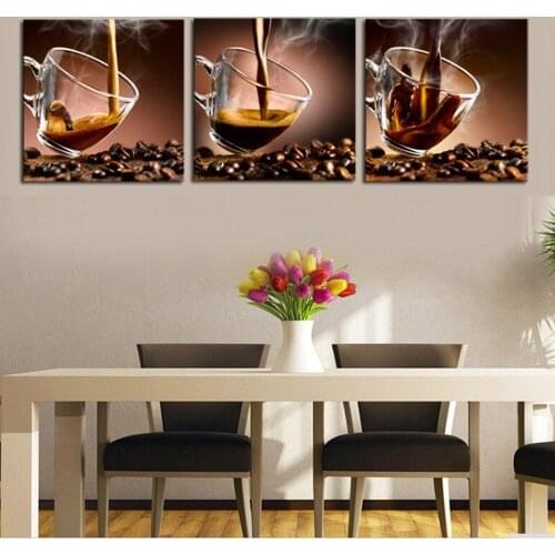 3 Pieces Coffee Cup Wall Art diamond Paintings Modern Bean Pictures diamond mosaic diamond embroidery full cross stitch decor