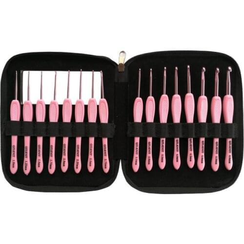 8 pcs Pink aluminum crochet hooks set knitting and crochet tools and accessories Hooks and knitting accessories kit so weave