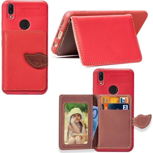 New Arrival Leaf Magnetic Wallet Leather Cover For Vivo V9 Multi -Funtion Card Slot Holder Stand Shockproof Cover For Vivo Y85