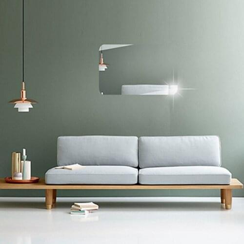 New Dressing mirror wall sticker Mirror Wall Sticker Oval And Rectangle Self Adhesive Room Decor Stick On Art Decor