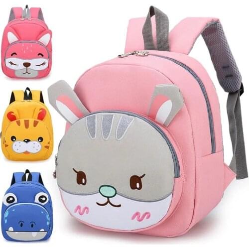 New Childrens School Backpack Baby Kindergarten Bags Cartoon Animal Toddle Kids Students Shoulders Bag for Girls Boy 2021
