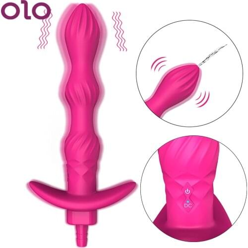 OLO Anal Beads Butt Plug Sex Toys for Woman Man Silicone Enema Shower Vibrator Prostate massage for Gay Syringe Douche System