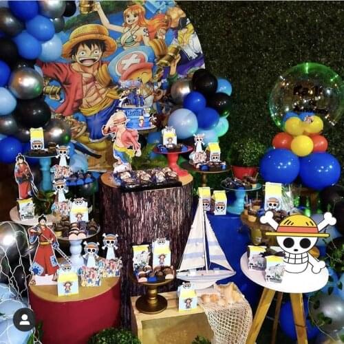 Omilut Anime ONE PIECE Birthday Party Decor ONE PIECE Luffy Disposable Tableware Set Cartoon Baby Shower Boy 1th Birthday Suppli