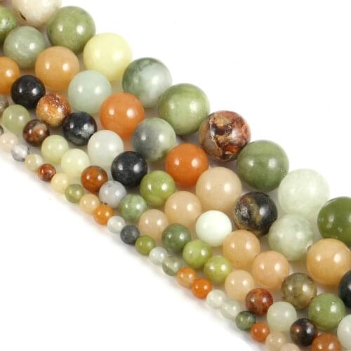 Wholesale Mix color Xiuyan Jades Beads Natural Gem Stone Loose B eads for Jewelry Making DIY 4/6/8/10/12mm Strand 15