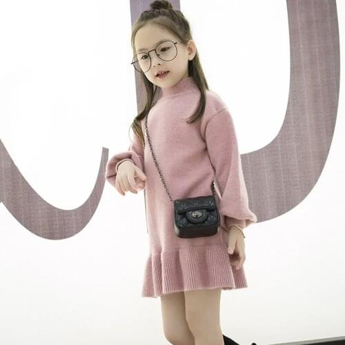 Baby Girls' Ruffle Sweater Dress Kids Long Sleeve Princess Party Christmas Dresses Autumn Toddler Girl Children Clothes