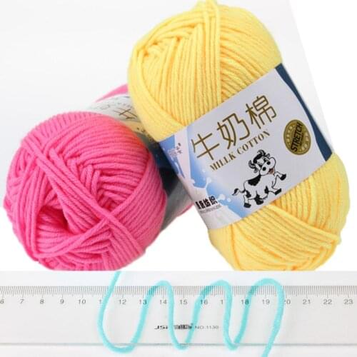 High quality 50g 5 ply Soft Cotton Natural Milk fiber Hand-woven for baby hand knitting yarn Crochet Yarn for knitting DIY Craft