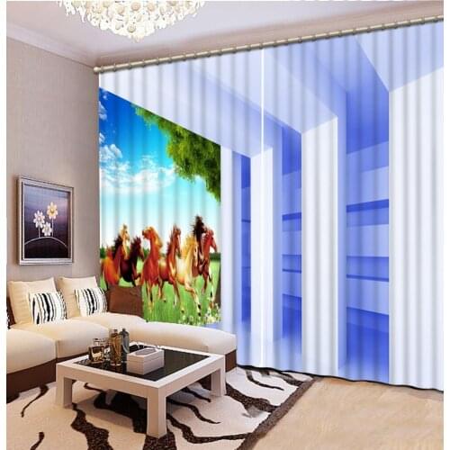 Luxury Blackout 3D Window Curtain For Living Room hourse curtains