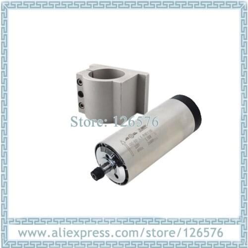 Air cooled 1.5Kw ER11 spindle motor 24000RPM AC220V 4 bearing + 80mm cast aluminum bracket spindle clamp