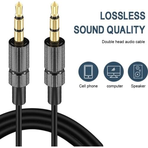 AUX Cable Jack 3.5mm Gold-plated Male To Male Audio Line For Computer PC Mobile Phone Speaker AUX Cord Accessories Drop Shipping