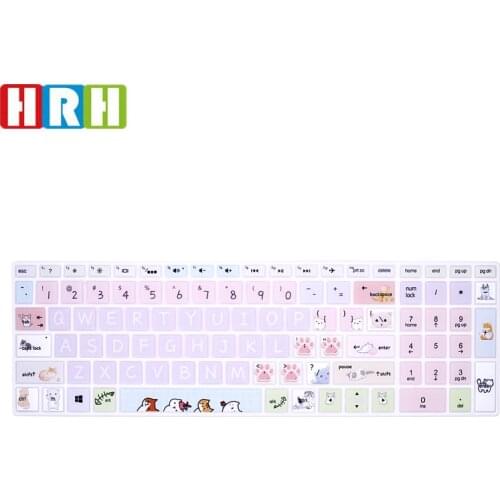 HRH Cartoon print English Silicone Laptop Keyboard Cover Skin for HP Envy x360 15.6'Series /2020 2019 Pavilion 15x360 15.6"