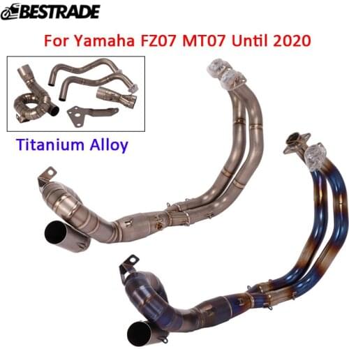Titanium Alloy Header Link Pipe For Yamaha FZ07 MT07 Until 2020 Motorcycle Exhaust System Front Mid Connection Tip Slip On 51mm