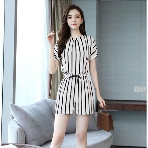 Lounge Tracksuit Wear Two Piece Set Women Summer Womens T-shirt 2021 Elegant Blouse Fashion Shirt Tops Sets Of Shorts Female