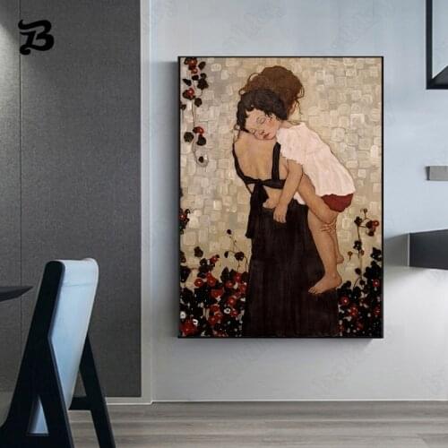 Maternal love warm Painting Mother Holding Sleeping Child Canvas Painting Wall Art Prints Pictures for Living Room Home Decor