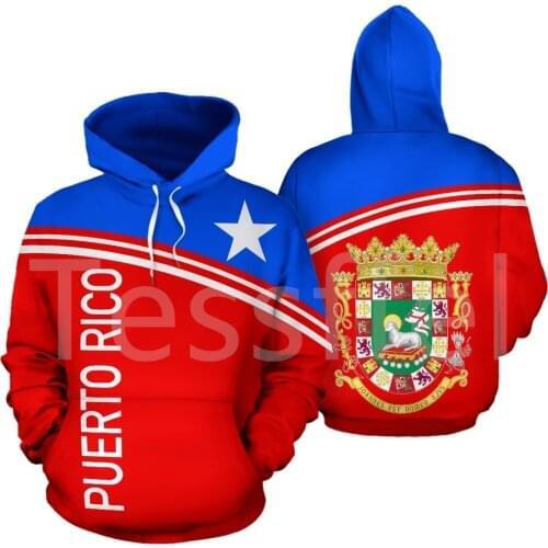 Tessffel Country Flag Puerto Rico Tattoo Emblem 3DPrint Men/Women Harajuku Pullover Casual Funny Hoodies Unisex DropShipping A22