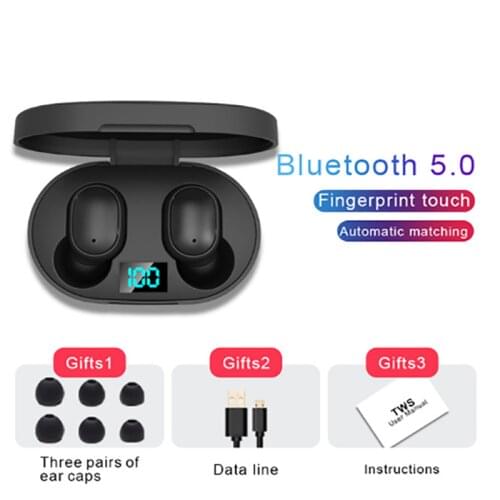 Bluetooth TWS E6s Earphones in-ear Sports Headphones Noise Canncelling LED Display Earbuds Stereo Charging Box For Huawei Samsun