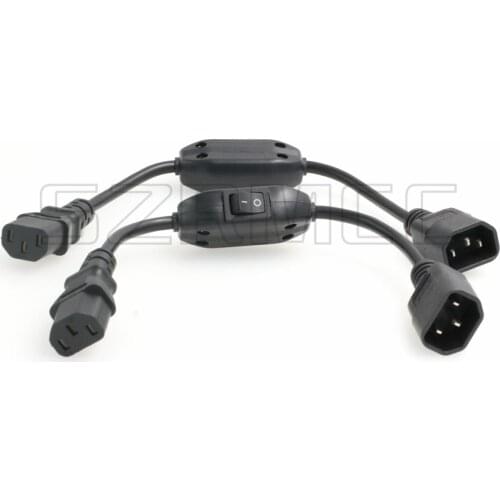 IEC 320 C14 to C13 Male to Female Extension Power Cord Cable with On Off Switch,C14 to C13 Power Cable