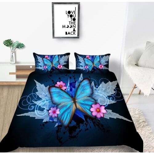 Comfortable Bedding Set Butterfly Beautiful Artistic Duvet Cover King Queen Twin Full Single Double Unique Design Bed Set