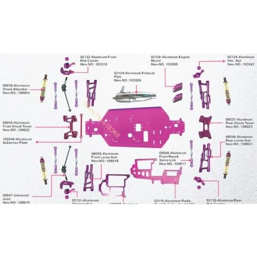 HSP Warhead Spare Parts 1/10 Upgrade Kits Accessories For Off Road Buggy 94106 Nitro Power Baja Aluminium RC Car CNC