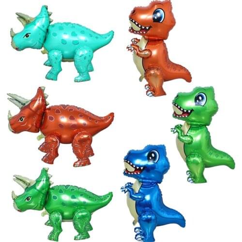 1pc Red Green Large 4D Walking Dinosaur Foil Helium Balloons Birthday Party Decoration Supplies Baby Shower Kids Toy Air Globos