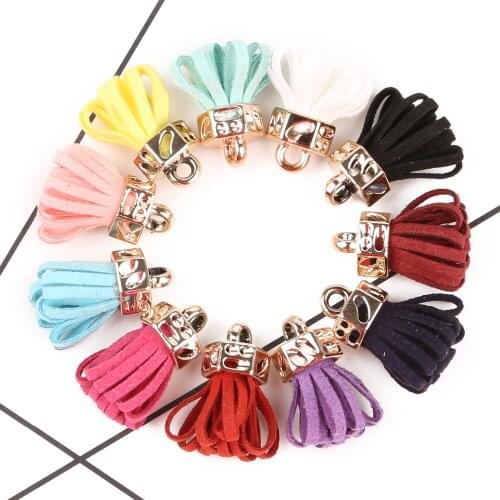 10-20PCS 25mm Mix Colour Suede Tassel Charm Pendant Earring Necklace Keychain Accessories for DIY Jewelry Findings Making