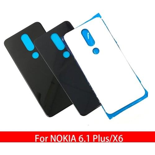 10pcs/lot Battery Back Cover Glass Rear Door Replacement Housing With Adhesive For Nokia X6 / 6.1 Plus / Nokia 6.2/ Nokia 7.2