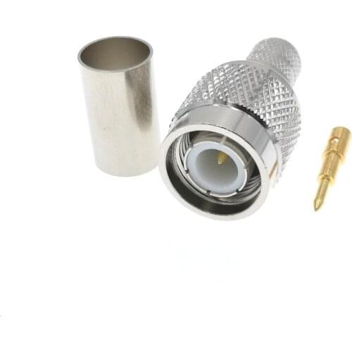 10PCS TNC Male Crimp RF Connector For LMR300 50-5 5D-FB RG5 RG6 Cable