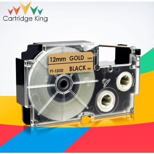 12mm Labeling Tapes for Casio XR-12GD Black on Gold Compatible Tapes for Casio EZ Label Printer KL-120 KL-430 KL-60 Label Maker