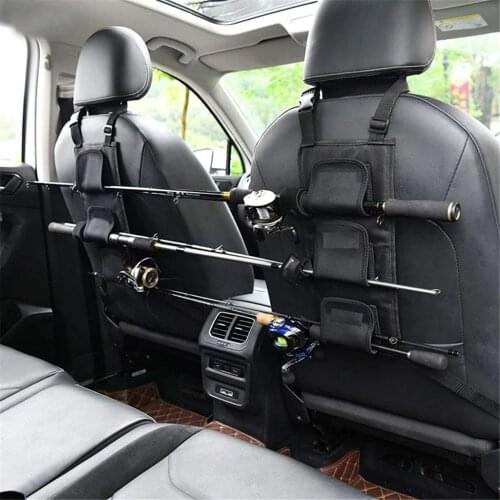 2pcs/set Fishing Rod Holder Carrier Fishing Rod Gear Holder For Vehicle Backseat Holds 3 Poles Car Organizer