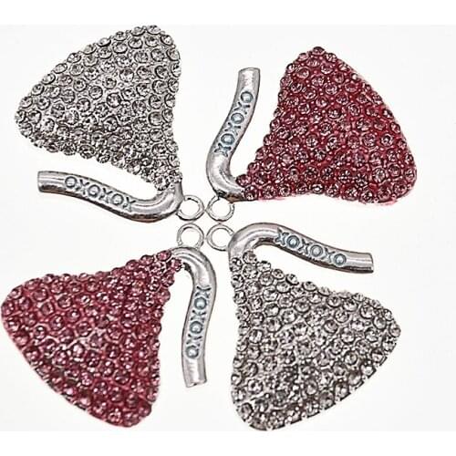 25mm Crystal Rhinestone Pendant Charms Cute Delicious Chocolate Shaped DIY rhinestone Pendant Charms