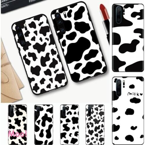 Cow Pattern Phone Case black For Huawei honor Mate mate P 10 9X 10i 20 30 40 y7 lite pro p smart 2019