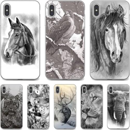 Wild-animal-sketch For Xiaomi Redmi 2 S2 3 3S 4 4A 5 5A 5 6 6A 7A 9 9T 9C 9A Pro Pocophone F1 Housing