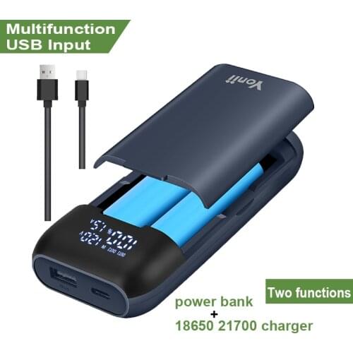 Charger BLACK PD2C Power Bank Fast Charging Type-C Input USB Charger 18700 20700 20700 21700 18650 Battery Charger