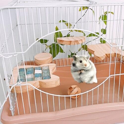 New Rabbit Totoro Hamster Summer Cooling Mat Pad Toy Double-Sided Wooden Pet Springboard Rabbit Small Pet Cage Toys