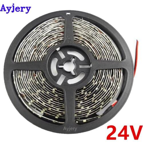 AYJERY 24V DC 1Roll 5M Flexible 3528 1210 300 LED IP65 Waterproof Led Strip Light Car Truck TV Home Led Light Decorative Lamp