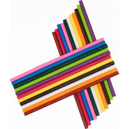 22Pcs Hot Melt Glue-Sticks White Pink 7mm Adhesive Glue Rod for Glue-Gun Craft Repair Tool Colorful Melt Sticks