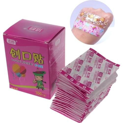 100Pcs Adhesive Bandages Waterproof Breathable First Aid Wound Plaster Cartoon Hot New