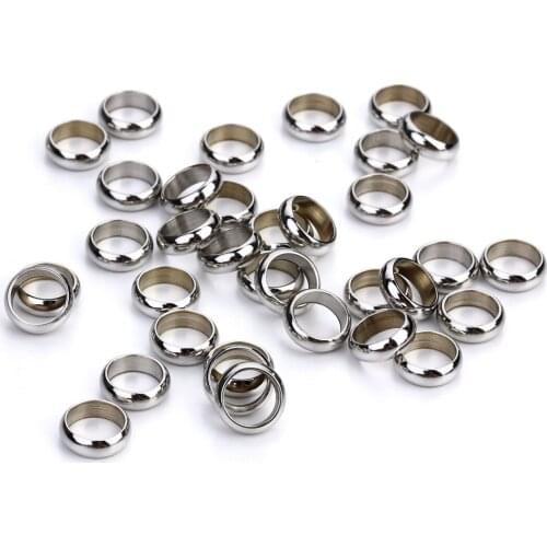 50Pcs/Bag 2-8 Mm Stainless Steel Hole Hole Ring Connection Accessories Circle Bead of DIY Accessories