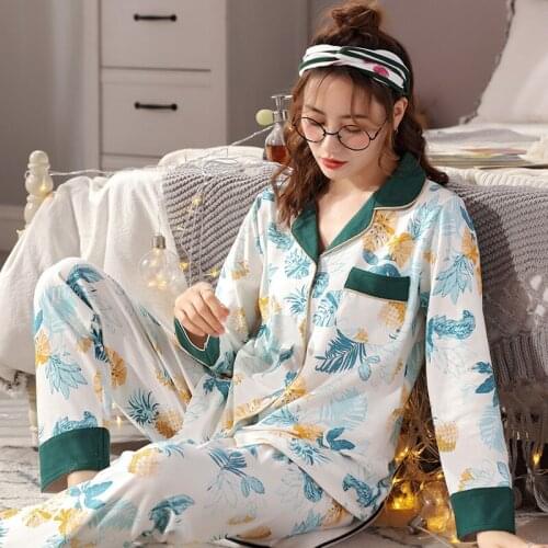 Spring And Autumn Women Cotton Full Sleeve Leisurewear Summer Lovely Blue White Colour Suit