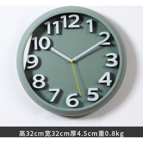 Creative Quartz Wall Clock Modern Design Cartoon Round Electronic Wall Clock Silent Blue Orologi Da Parete Home Decor AD50WC