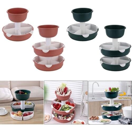 Hot Pot Platter Multi-tier Vegetable Fruit Drain Basket Rotary Food Tray